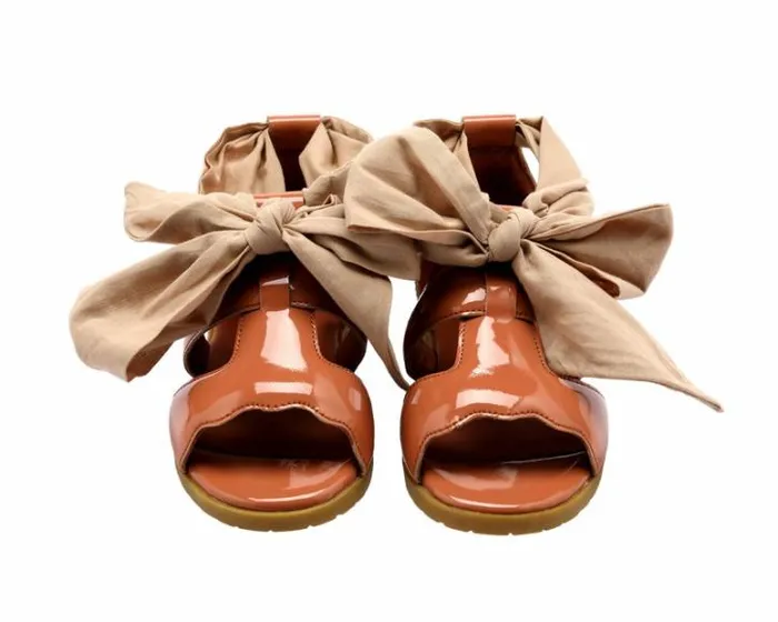 Donsje Amsterdam Sandals Girls Sandy Walnut Patent Leather
