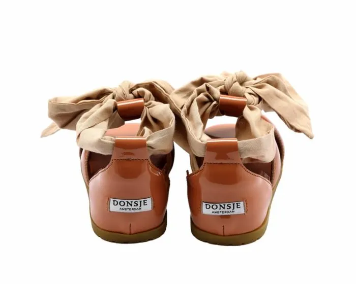 Donsje Amsterdam Sandals Girls Sandy Walnut Patent Leather