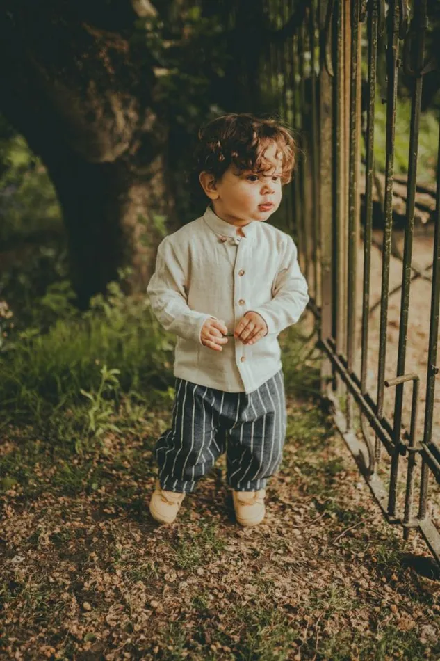 Donsje Amsterdam Shirts and Blouses Boys Jaims Shirt Warm White Melange