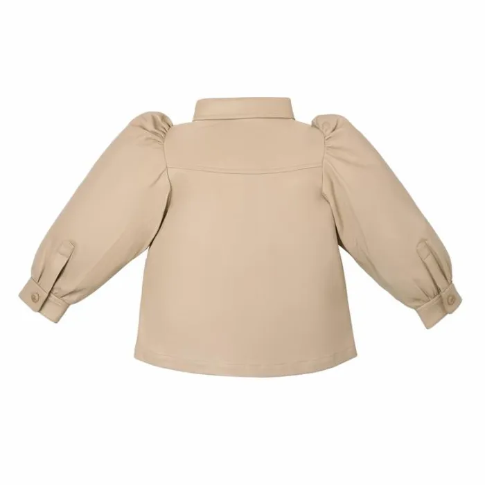 Donsje Amsterdam Shirts and Blouses Girls Boa Leather Blouse Light Beige Leather
