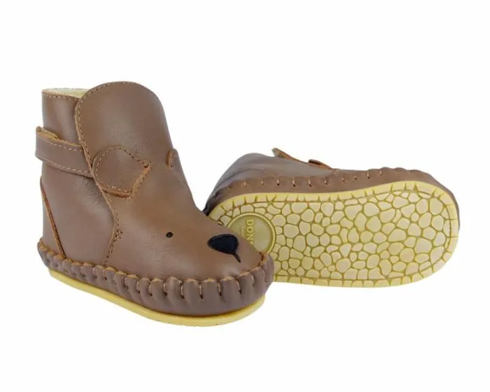 Donsje Amsterdam Shoes Baby Kapi Classic Booties Cognac Classic Leather