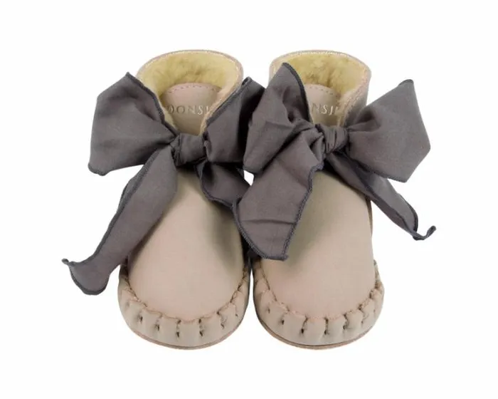 Donsje Amsterdam Shoes Baby Pina Organza Booties Lilac Nubuck Lavender Cotton