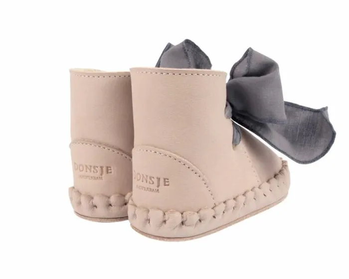 Donsje Amsterdam Shoes Baby Pina Organza Booties Lilac Nubuck Lavender Cotton