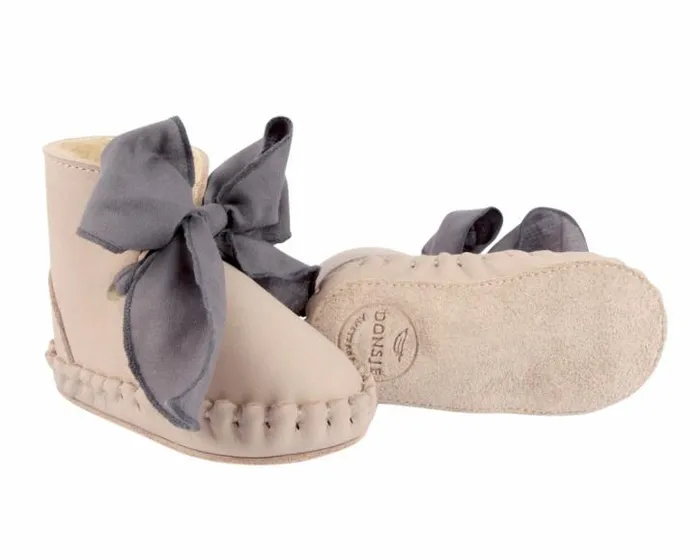 Donsje Amsterdam Shoes Baby Pina Organza Booties Lilac Nubuck Lavender Cotton