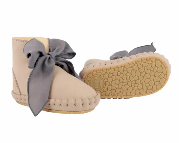 Donsje Amsterdam Shoes Baby Pina Organza Booties Lilac Nubuck Lavender Cotton