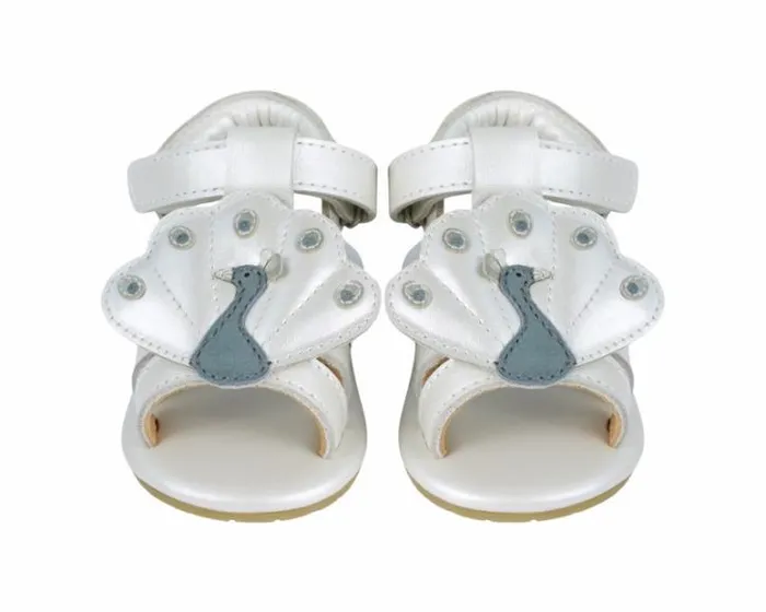 Donsje Amsterdam Shoes Baby Vazi Sandals Off White Metallic Leather