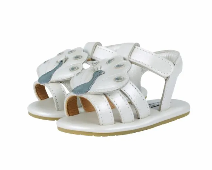 Donsje Amsterdam Shoes Baby Vazi Sandals Off White Metallic Leather