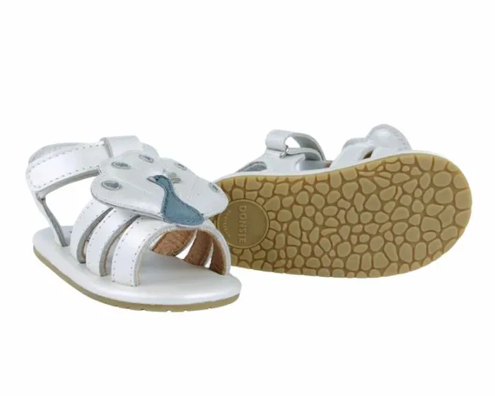 Donsje Amsterdam Shoes Baby Vazi Sandals Off White Metallic Leather