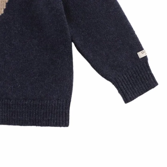 Donsje Amsterdam Sweaters and Cardigans Baby Denn Merino Wool Sweater Blue Marine Melange