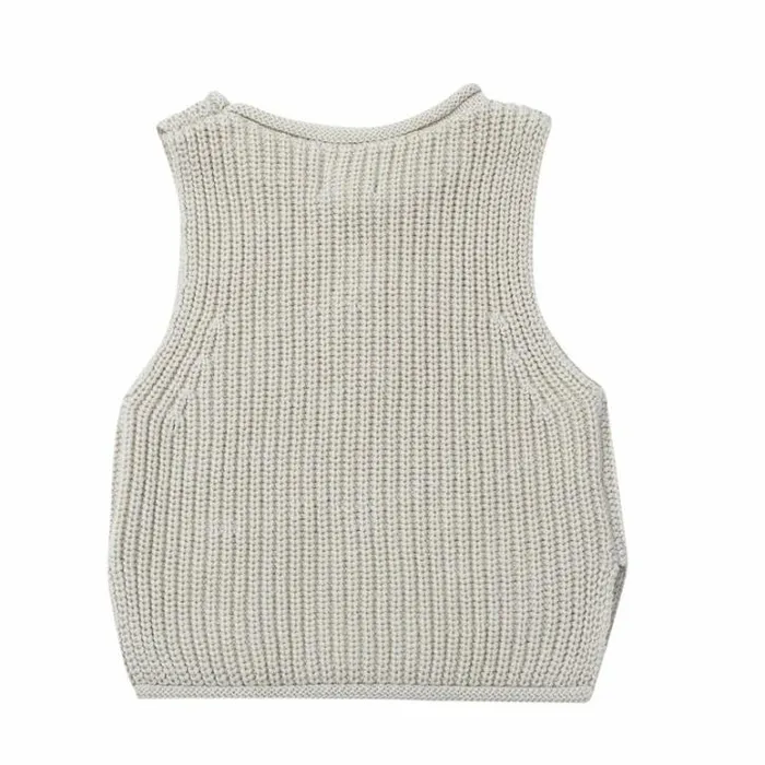 Donsje Amsterdam Sweaters and Cardigans Baby Faine Vest Champagne