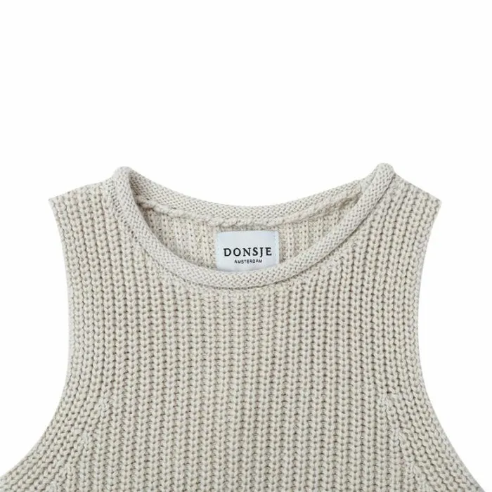 Donsje Amsterdam Sweaters and Cardigans Baby Faine Vest Champagne