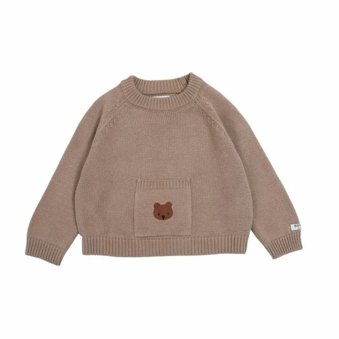 Donsje Amsterdam Sweaters and Cardigans Baby Qoeke Sweater Hazelnut