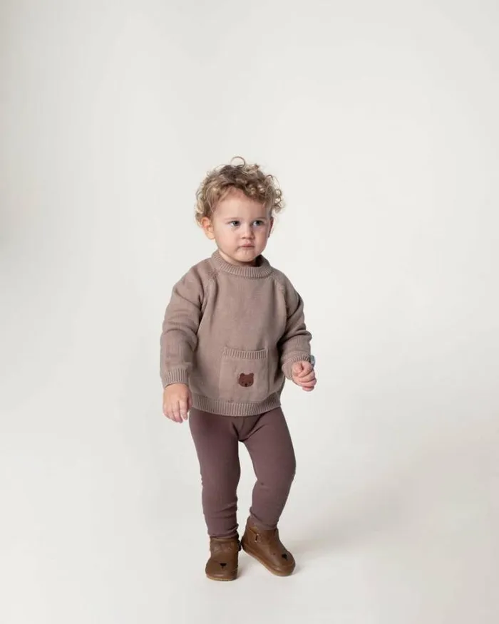 Donsje Amsterdam Sweaters and Cardigans Baby Qoeke Sweater Hazelnut