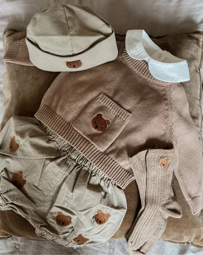 Donsje Amsterdam Sweaters and Cardigans Baby Qoeke Sweater Hazelnut