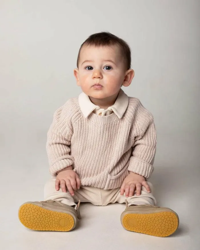 Donsje Amsterdam Sweaters and Cardigans Baby Qtella Sweater Soft Sand