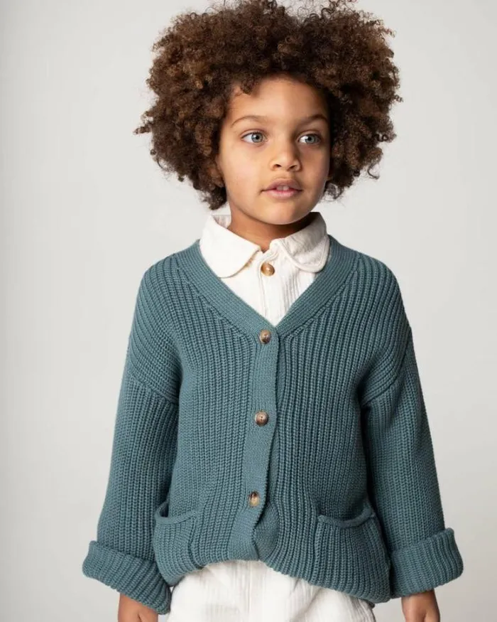 Donsje Amsterdam Sweaters and Cardigans Baby Timeo Cardigan Green Bay