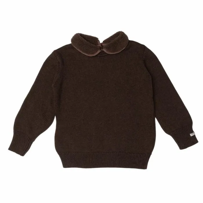 Donsje Amsterdam Sweaters and Cardigans Boys Freder Sweater Dark Brown Melange