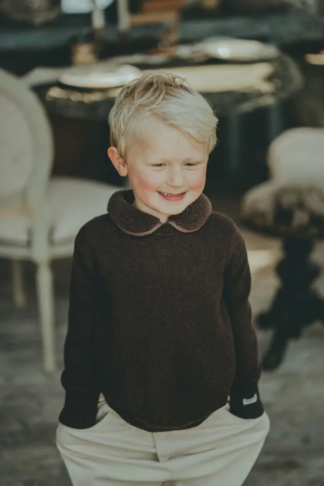 Donsje Amsterdam Sweaters and Cardigans Boys Freder Sweater Dark Brown Melange