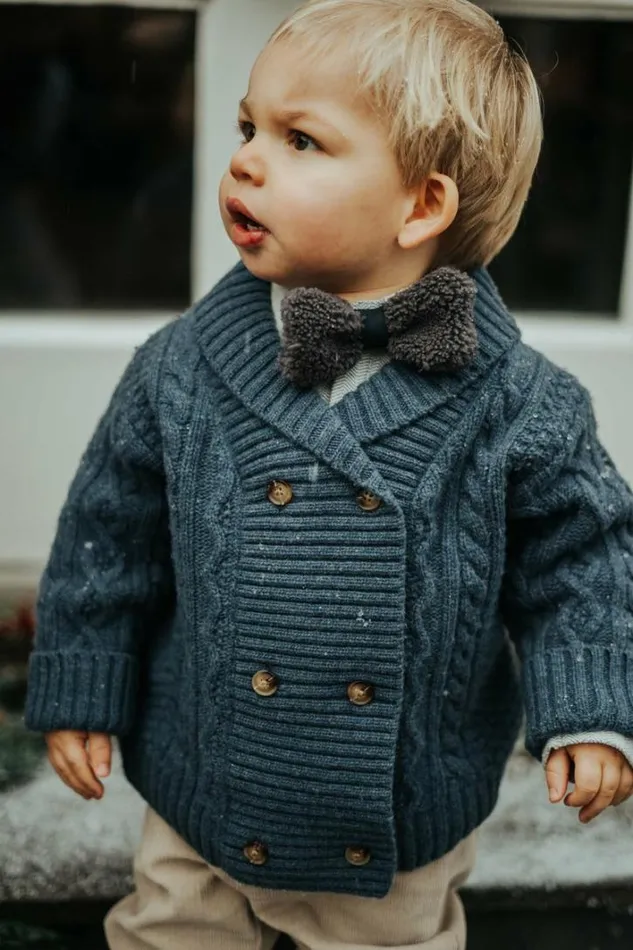 Donsje Amsterdam Sweaters and Cardigans Boys Jesper Cardigan Royal Blue Melange