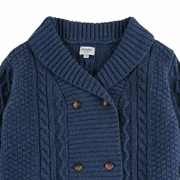 Donsje Amsterdam Sweaters and Cardigans Boys Jesper Cardigan Royal Blue Melange