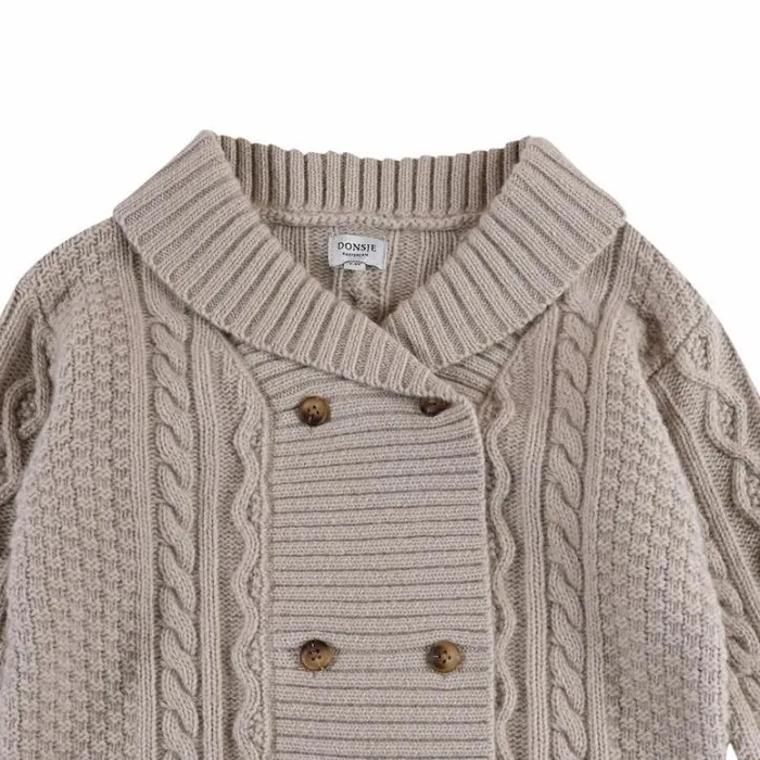 Donsje Amsterdam Sweaters and Cardigans Boys Jesper Cardigan Soft Taupe