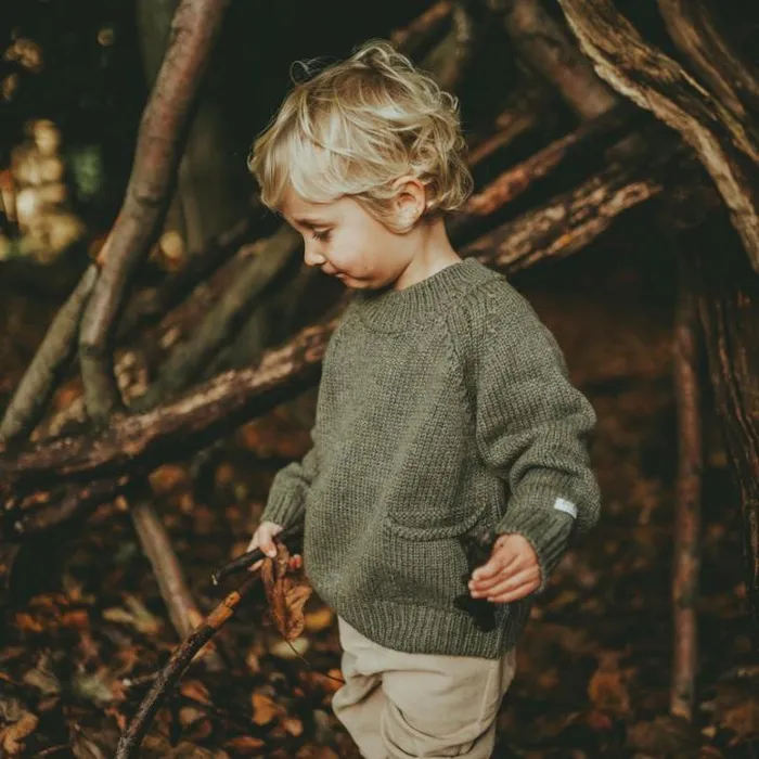 Donsje Amsterdam Sweaters and Cardigans Boys Louc Sweater Forest Green Melange