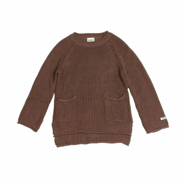 Donsje Amsterdam Sweaters and Cardigans Boys Qtella Sweater Dark Mocha