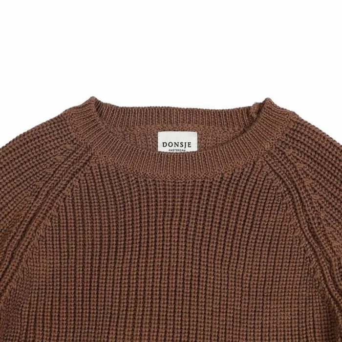 Donsje Amsterdam Sweaters and Cardigans Boys Qtella Sweater Dark Mocha