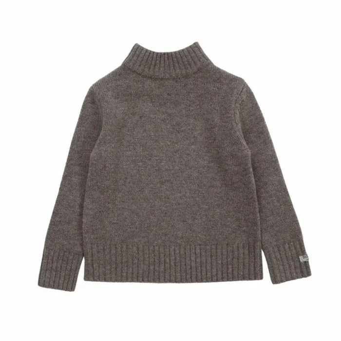 Donsje Amsterdam Sweaters and Cardigans Boys Vilno Merino Wool Sweater Dark Taupe Melange