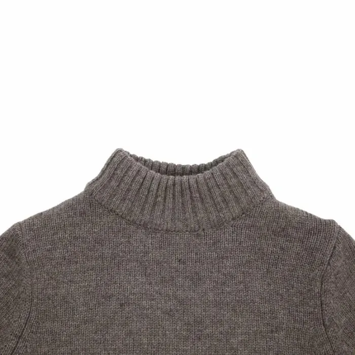 Donsje Amsterdam Sweaters and Cardigans Boys Vilno Merino Wool Sweater Dark Taupe Melange