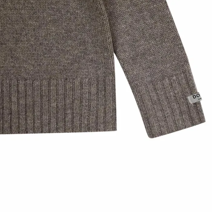Donsje Amsterdam Sweaters and Cardigans Boys Vilno Merino Wool Sweater Dark Taupe Melange