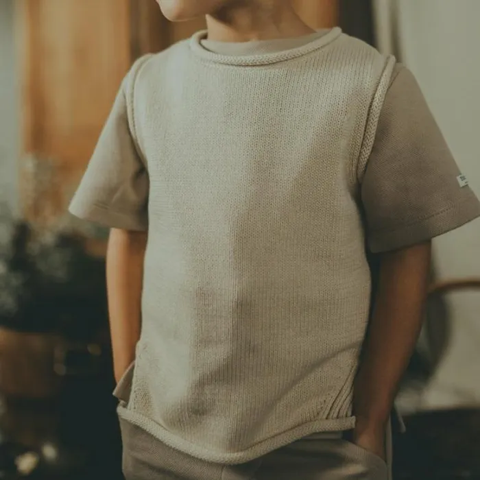 Donsje Amsterdam Sweaters and Cardigans Girls Daine Vest Champagne