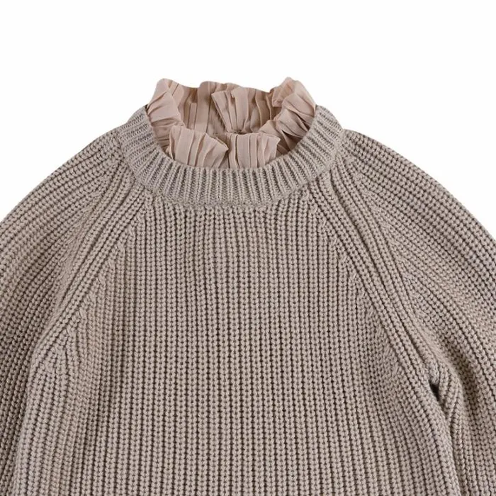 Donsje Amsterdam Sweaters and Cardigans Girls Irene Sweater Soft Taupe