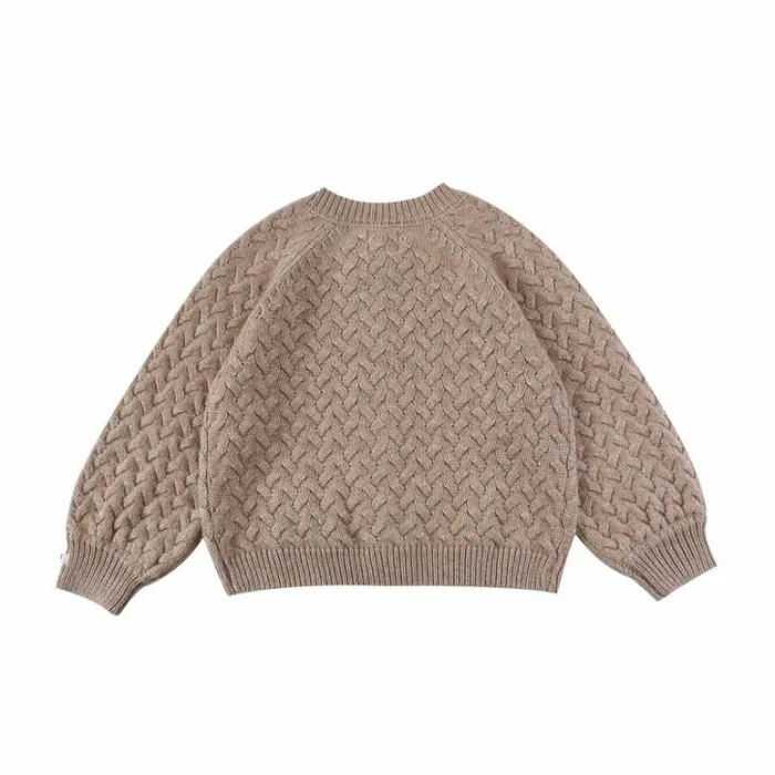 Donsje Amsterdam Sweaters and Cardigans Girls Loena Cardigan Latte Melange