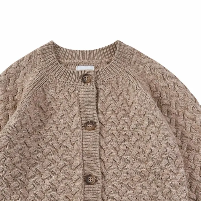 Donsje Amsterdam Sweaters and Cardigans Girls Loena Cardigan Latte Melange