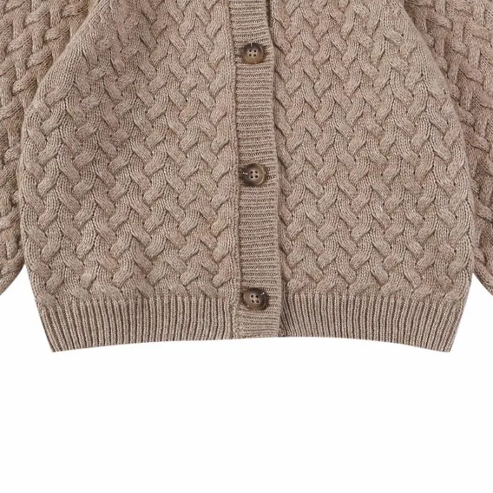 Donsje Amsterdam Sweaters and Cardigans Girls Loena Cardigan Latte Melange