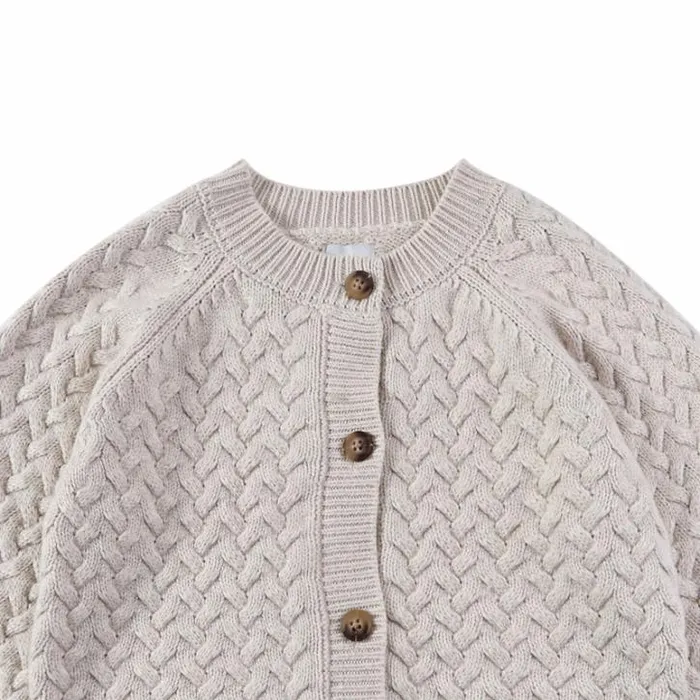 Donsje Amsterdam Sweaters and Cardigans Girls Loena Cardigan Soft Sand