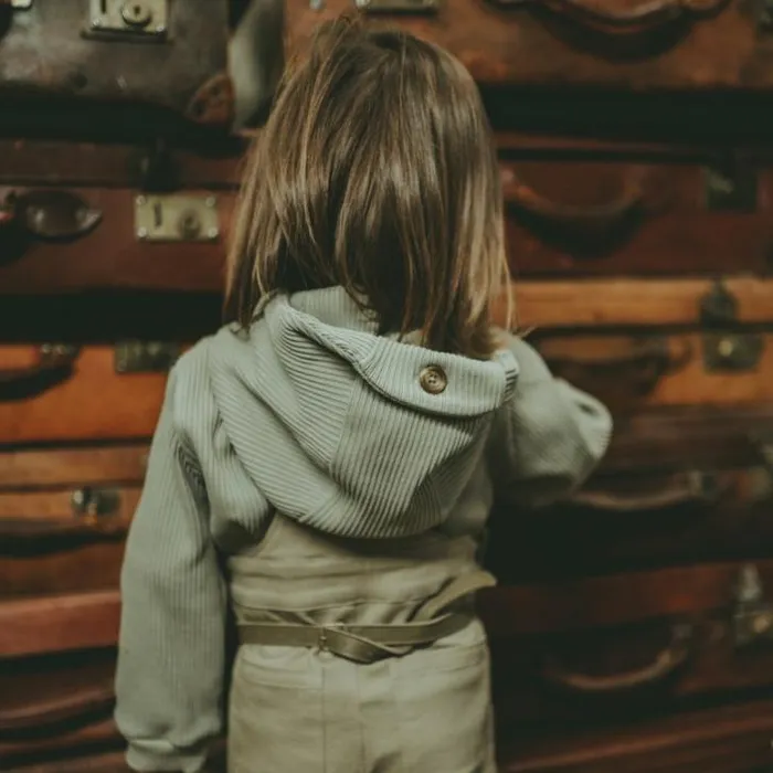 Donsje Amsterdam Sweaters and Cardigans Girls Sco Hoodie Dusty Olive