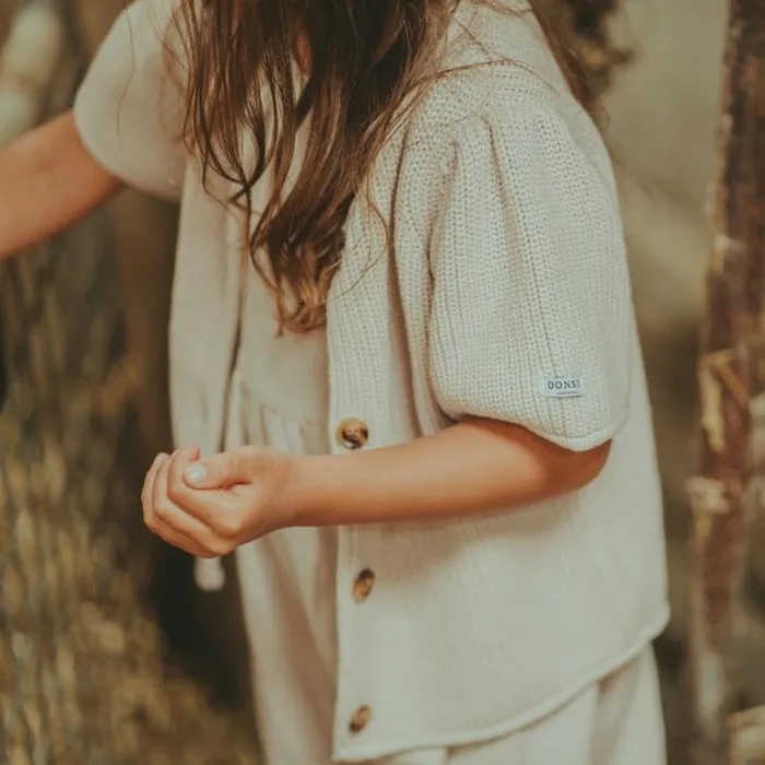 Donsje Amsterdam Sweaters and Cardigans Girls Ziffi Cardigan Soft Sand