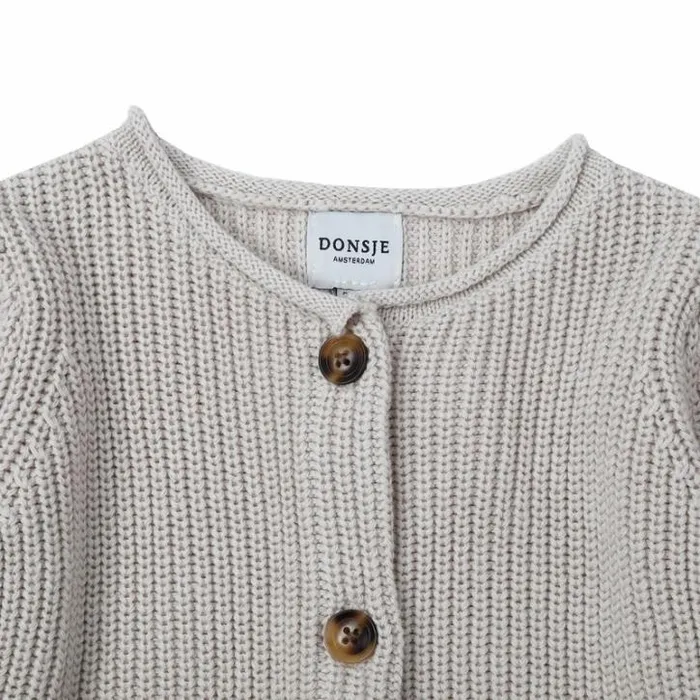 Donsje Amsterdam Sweaters and Cardigans Girls Ziffi Cardigan Soft Sand