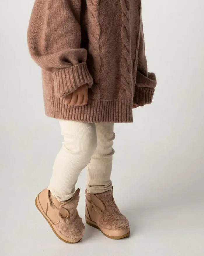 Donsje Amsterdam Toddler Shoes Girls Girls Roumi Shoes Warm Beige Soft Faux Fur