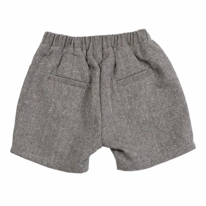 Donsje Amsterdam Trousers and Leggings Girls Fifi Shorts Woody Brown Tweed