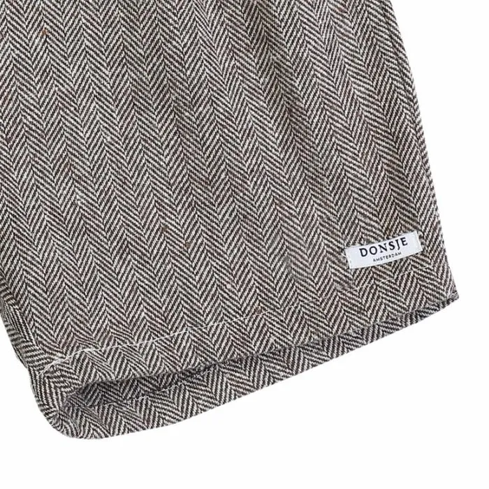 Donsje Amsterdam Trousers and Leggings Girls Fifi Shorts Woody Brown Tweed