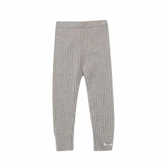 Donsje Amsterdam Trousers and Leggings Girls Pem Merino Wool Trousers Beige Melange