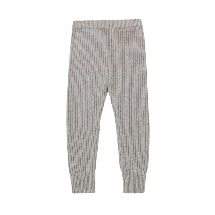 Donsje Amsterdam Trousers and Leggings Girls Pem Merino Wool Trousers Beige Melange