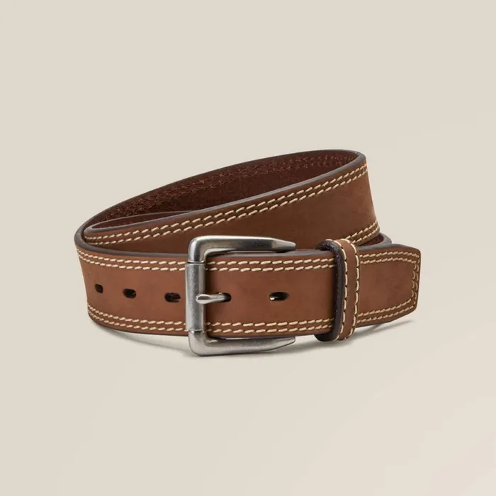 Double Stitch Belt Brown Men Ariat Belts