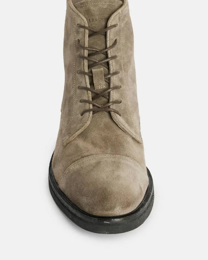 Drago Suede Lace Up Boots Khaki Men AllSaints Shoes and Boots