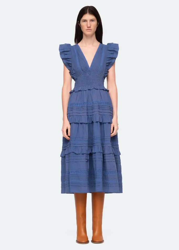 Dresses Women Sea New York Loren VNeck Dress Blue