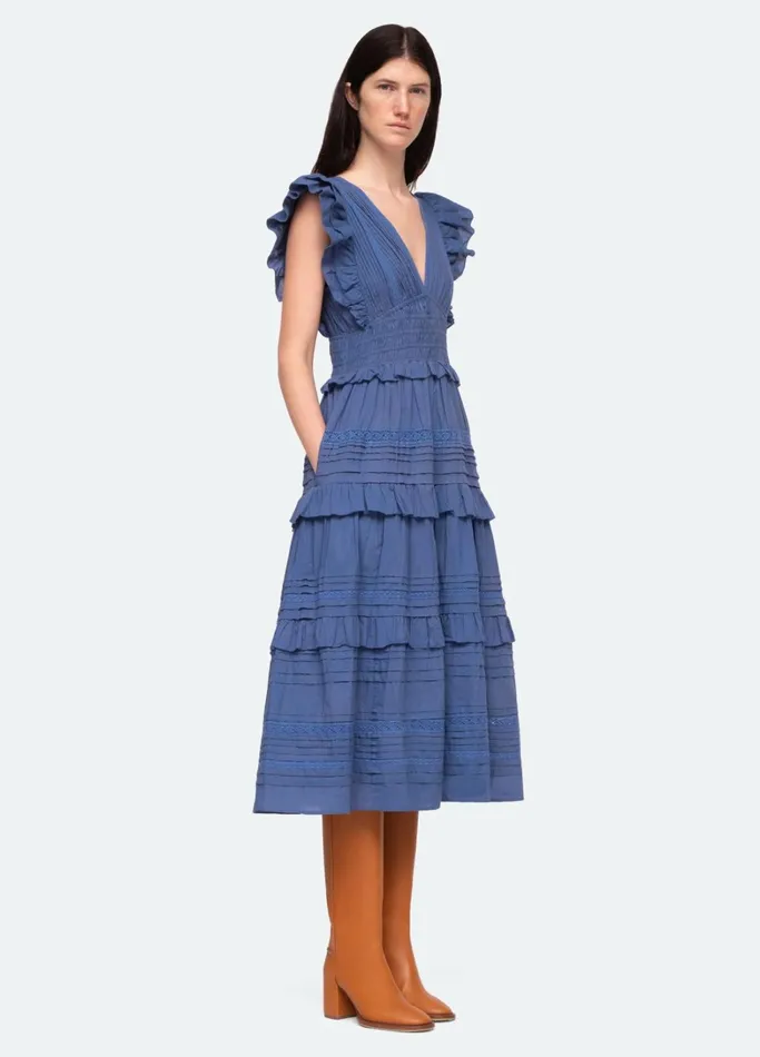 Dresses Women Sea New York Loren VNeck Dress Blue