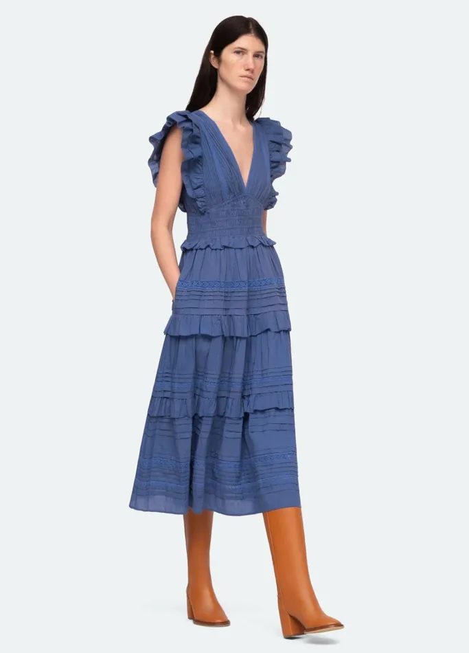 Dresses Women Sea New York Loren VNeck Dress Blue